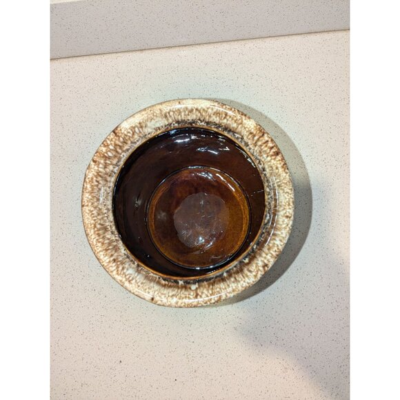 Hull Cookie Jar with Lid Oven Proof Brown Drip Glazed Ceramic Pottery with Lid - Picture 5 of 16